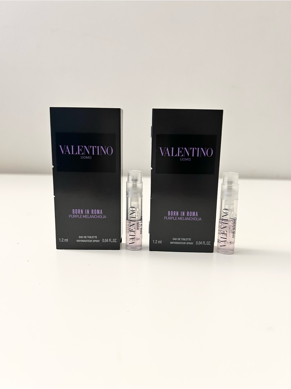 🌸VALENTINO Born in Roma Uomo Purple Melancholia EDT Vial Spray Sample 1.2 mL x 2